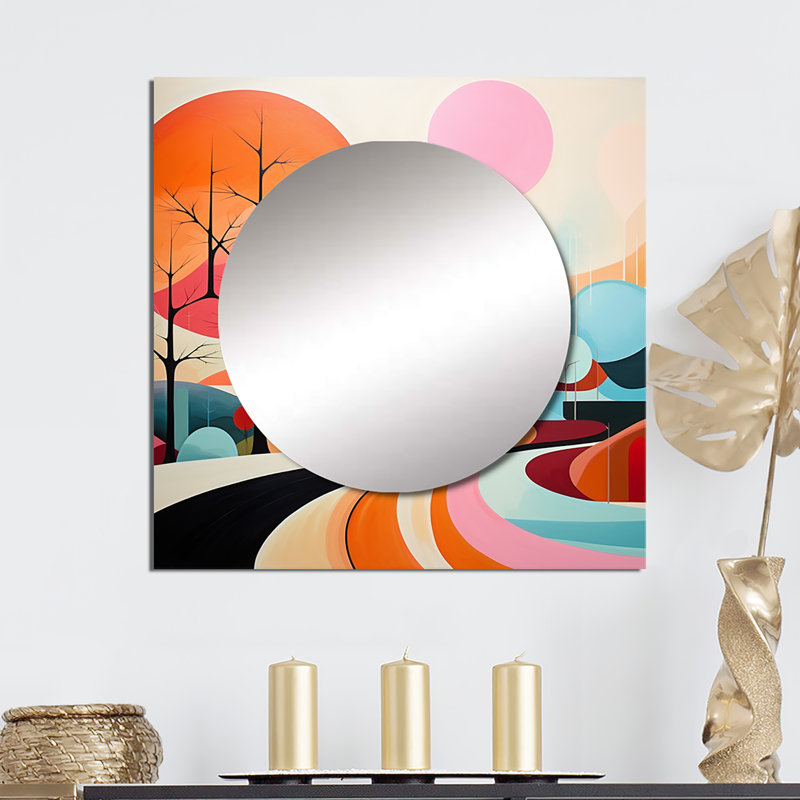 Cheyne - Art mural abstrait carré pour salle de bain, 29 po x 29 po