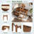 Bohemian Style Makeup Vanity Set With 4 Drawers, Charging Plug, Usb Port And Stool-1364140712
