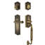 Nostalgic Warehouse Meadows Plate F Grip Handleset with Single Cylinder Deadbolt and Fleur Lever-1223666318-1223666319-1223666312