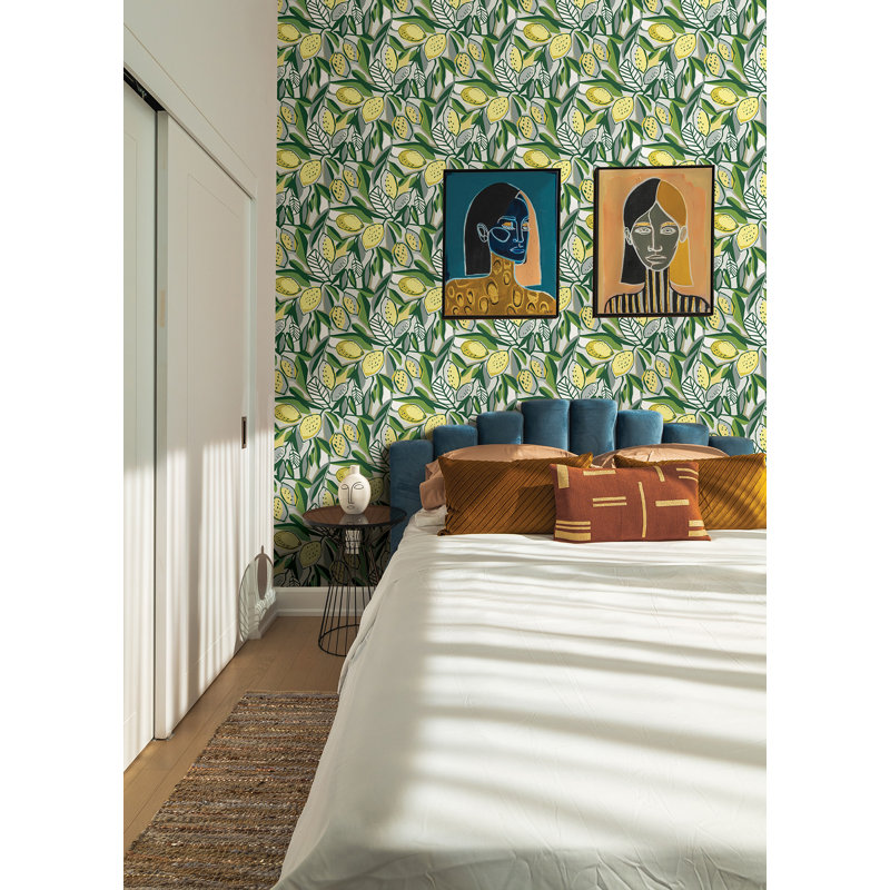 Citronelle Citrus Fruit Luxury Wallpaper, Lemon