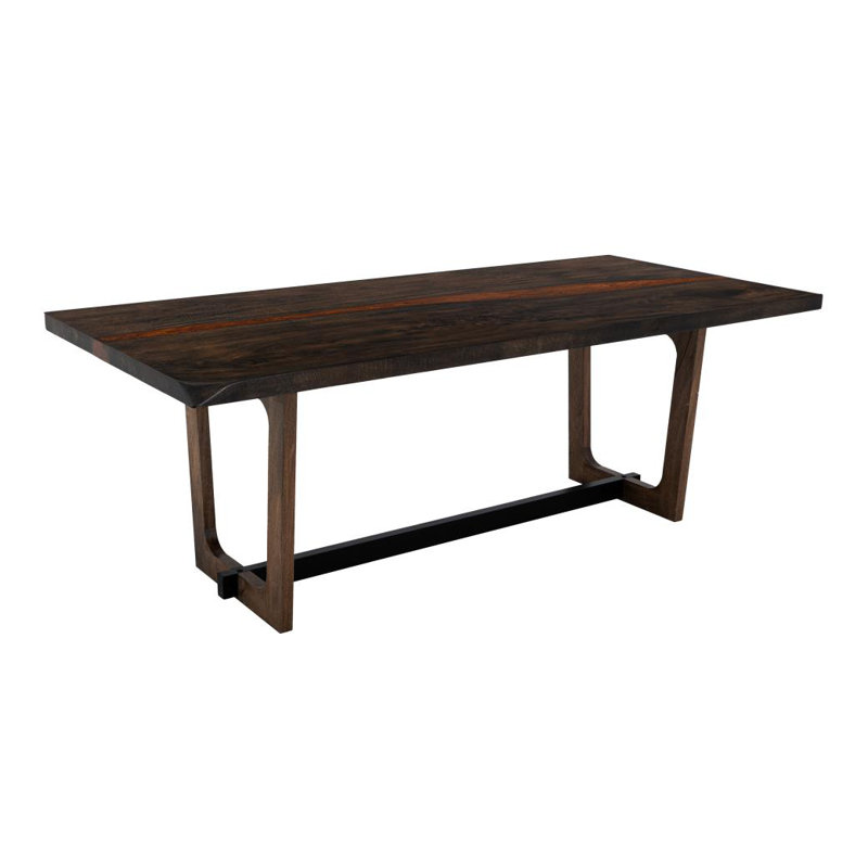 Double Pedestal Rectangular Table, Brown