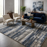 One-of-a-Kind Mystique Modern Hand-Knotted 10'X14' Wool Blue Area Rug
