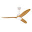 Ventilateur de plafond intérieur chaud 52 pouces avec lumière DEL à intensité variable 3 pales en bois massif télécommande