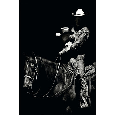 Scratchboard Rodeo II - Wrapped Canvas Print