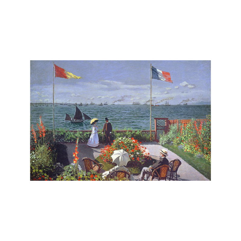 The Terrace At Sainte-Adresse, 1867 by Claude Monet - Painting on Canvas, No Frame, 66.04 cm H x 45.72 cm W x 1.91 cm D