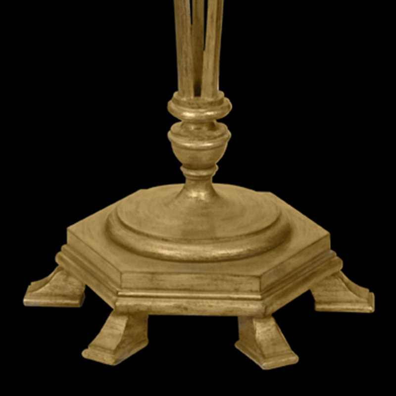 Beveled Arcs 72'' Traditional Floor Lamp, Muted Gold Leaf, Yes