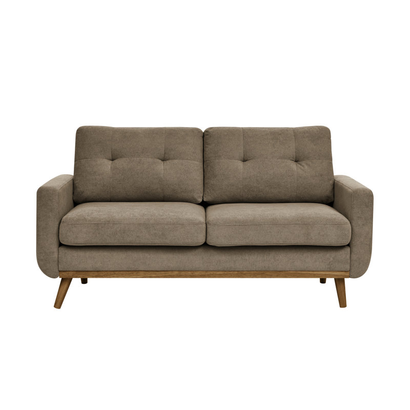 Chameau contemporain tapissé de 67,7 po de largeur, 29,8 po de profondeur, avec surface de soutien large avec pieds en bois, couleur principale, matériau, espace détente