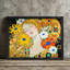«Black Gustav Klimt», art abstrait avec femme et fleurs-1404357501