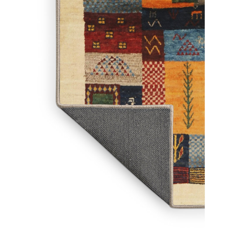 Tapis beige/mauve/jaune contemporain, Rectangle 7 pi x 10 pi
