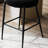 Modern Of 2 Black Bar Stools, Metal Structure, Ergonomic Support, 25 - Inch Seat, Good For Kitchen And Hotel Counters Stools With Fabric Upholstery, 2, Solidly Welded Footrest, , Easy To Install,