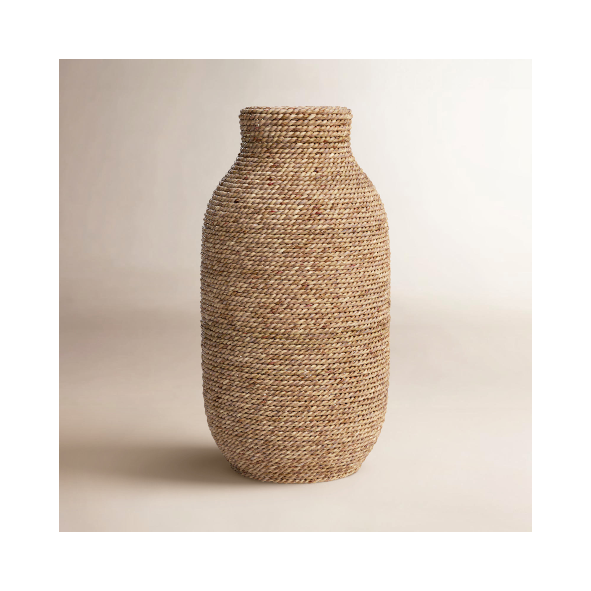 Fez Handmade Seagrass Table Vase, 15.85" H x 8.45" W x 8.4" D