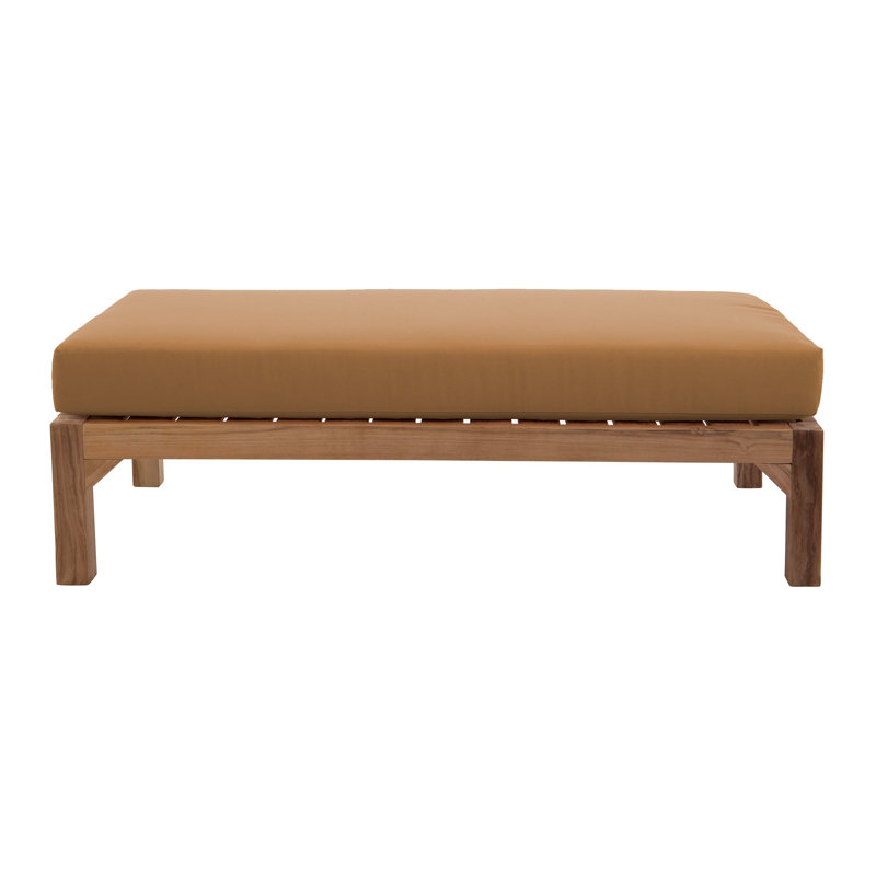 Portingale Outdoor Teak Ottoman, Camel