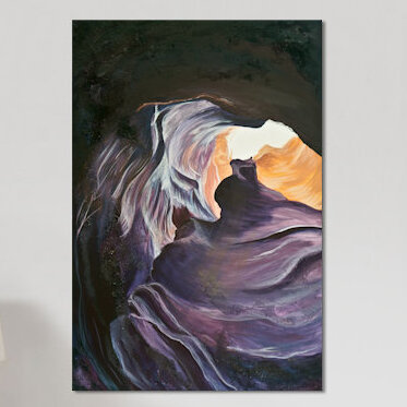 « antilope canyon ii », reproduction d’impression sur toile, H 40 po x l 26 po x P 1,5 po, Toile tendue, Pas de tapis