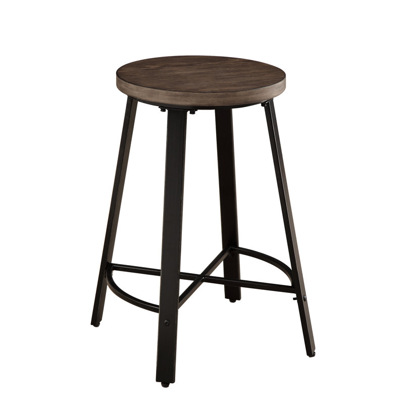2 tabourets de hauteur industrielle de comptoir, finition en métal gris, touche rustique, siège de 14 po avec P 24,46 po, tabourets de salle à manger (2), hauteur, capacité de 19,61 po x 250 lb