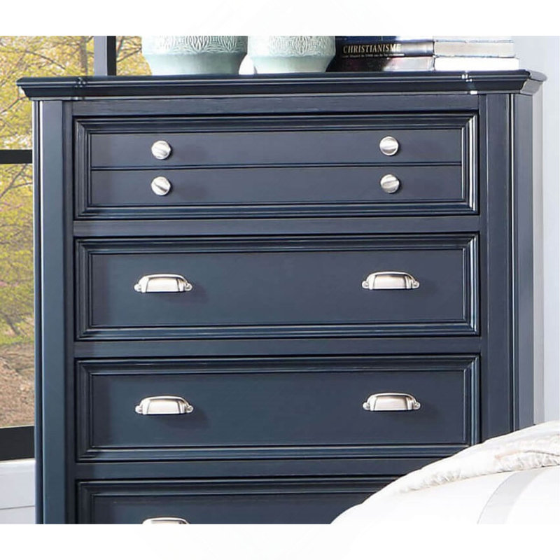 Mobilier de chambre à coucher de style transitionnel avec finition bleu ardoise 1pc