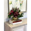 Woodside Holiday Arrangement with Hydrangeas, Ornaments and Berries