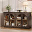 Buffet arqué Xian avec portes en verre et tablettes réglables