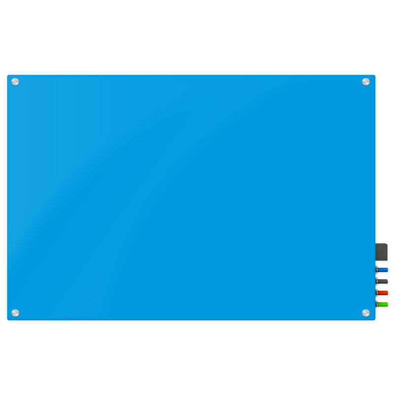 Large Blue Glass Magnetic Dry Erase Board 72" x 48"
