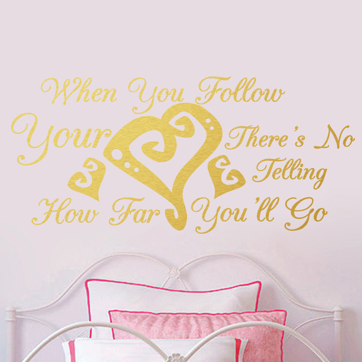 Text & Numbers Non-Wall Damaging Wall Decal, Gold