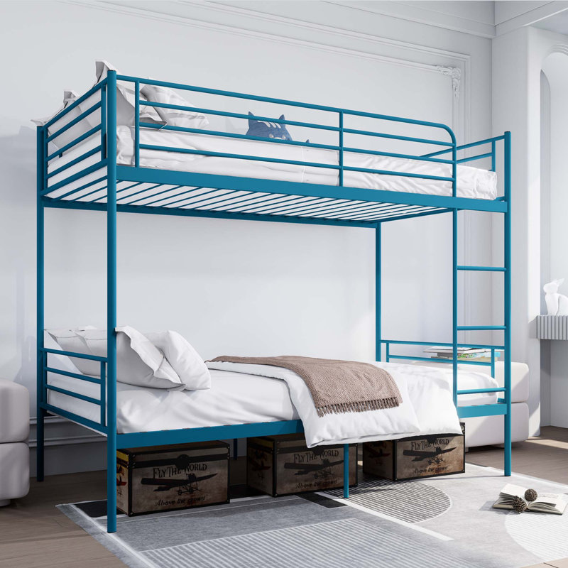 Lit superposé polyvalent en métal avec barrière de sécurité et option de séparation, Blue