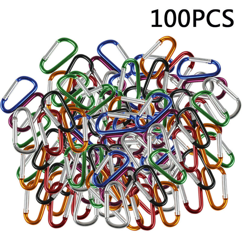 Paquet de 100 mousquetons en aluminium