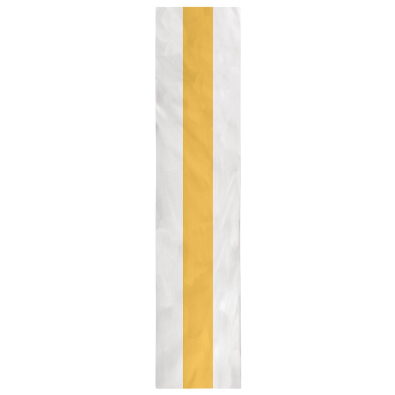 Los Angeles LA Basketball Table Runner, 90" L x 16" W, White/Gold/White, Poly Twill