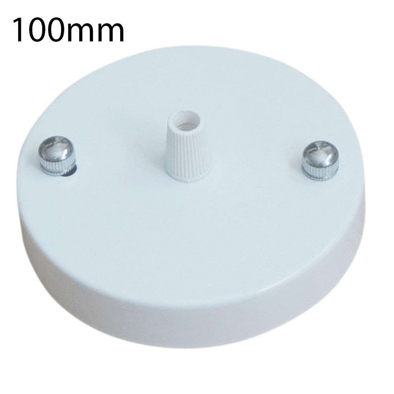 Stefaine Single Out Drop Style 120Mm Metal Front Fitting Ceiling Rose For Light Fixtures With Accessories Lighting Kit, White