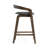 Cid Lenn Counter Stool Chair Set Of 2, Gray Fabric, Curved Brown Rubberwood
