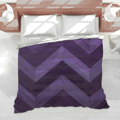 Édredon mauve à motif de chevrons