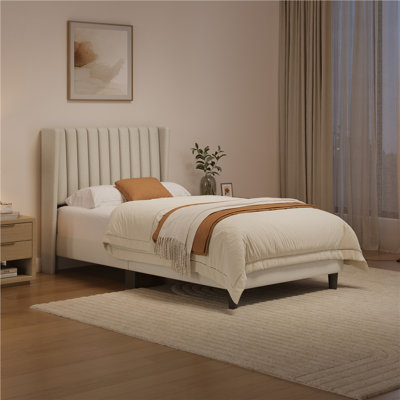 Modern Upholstered Bed Frame with Headboard