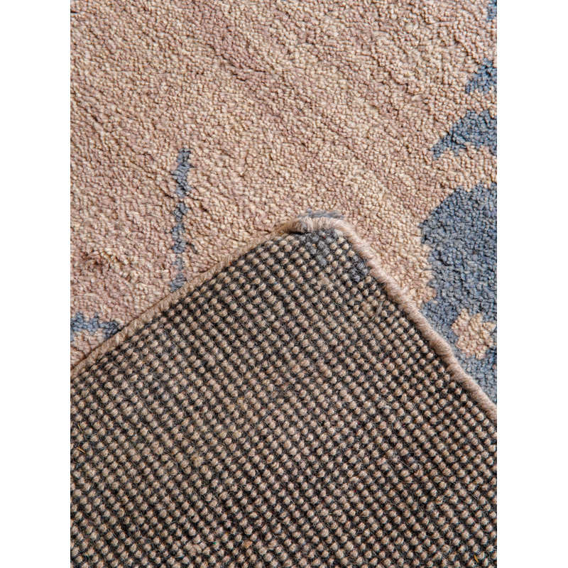 Tapis beige beige 100% laine fait à la main, Rectangle 6 pi x 9 pi