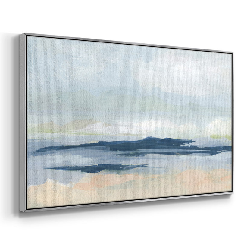 Matala Coast II, reproduction d'art sur toile, Toile argentée avec cadre flottant, H 25 po x l 37 po x P 2 po