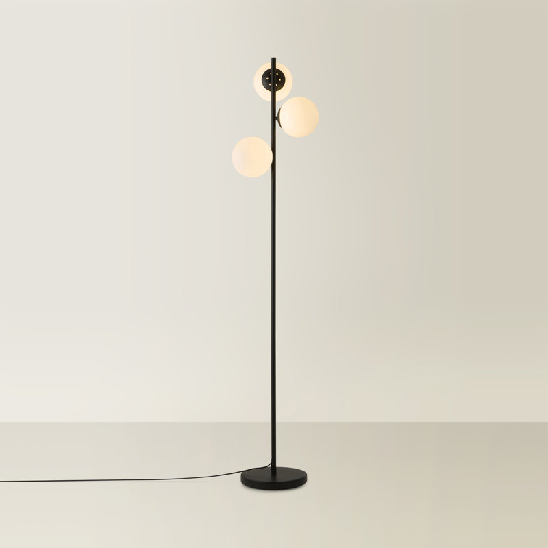Rifkah 159cm Matte Traditional Floor Lamp, Matte Silver