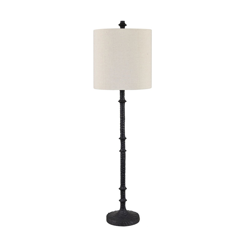 39.25"H Resin Buffet Lamp With Linen Shade