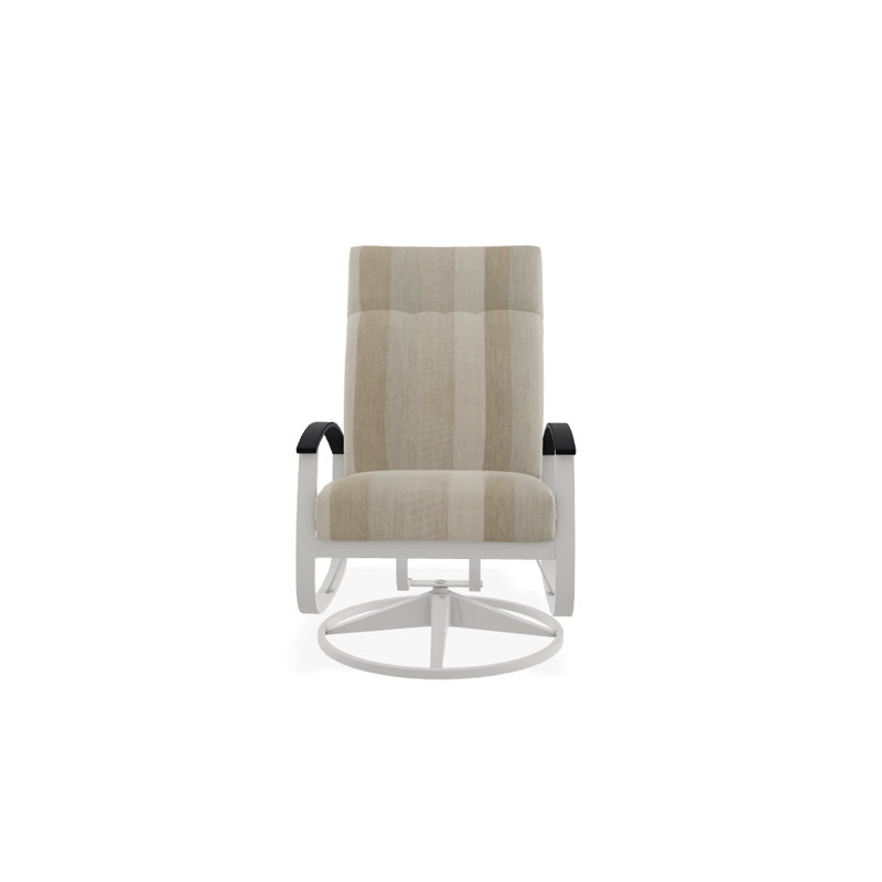 Chaise de patio pivotante avec coussins Askar, Whisper roitelet, Blanc P50, Neige texturée