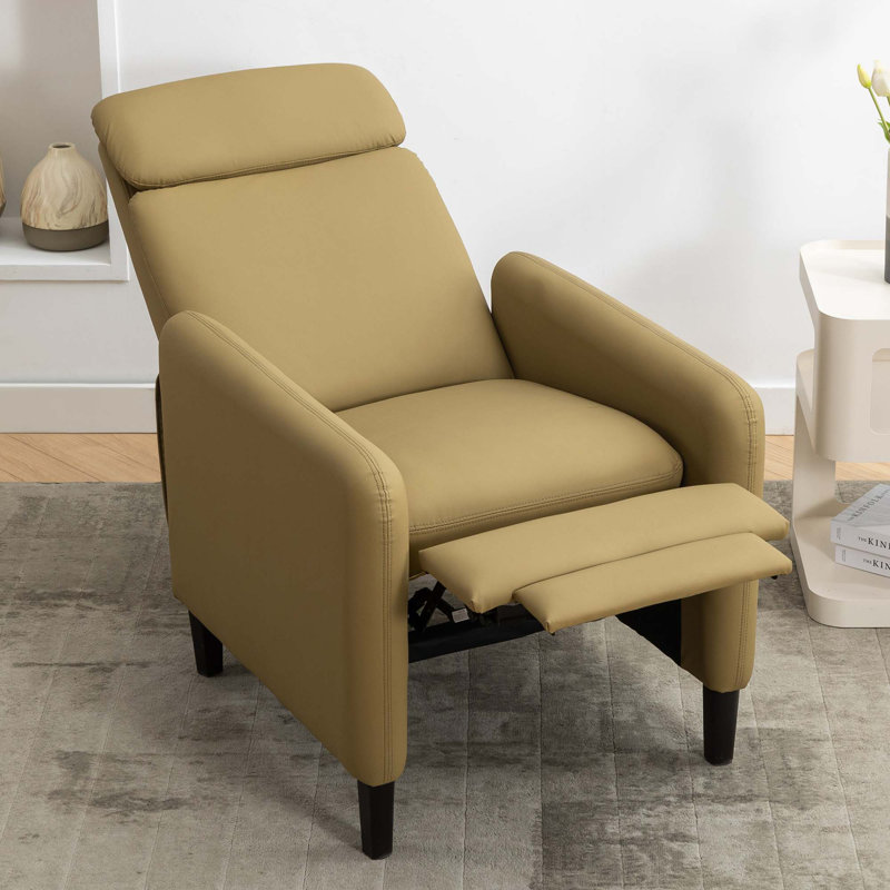 Fauteuil inclinable réglable moderne, Similicuir moutarde