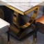 Ensemble de table de salle à manger luxueux moderne en faux marbre-105357145