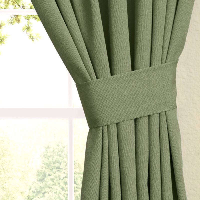 Currahee Cotton Blend Room Darkening Curtain Pair, Sage, 52" W x 63" L