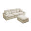 Canapé d'angle avec dossier haut, canapé en L avec chenille flammée, coussin en éponge haute densité compressé, canapé sans assemblage peu encombrant pour le salon, un appartement-1187087207