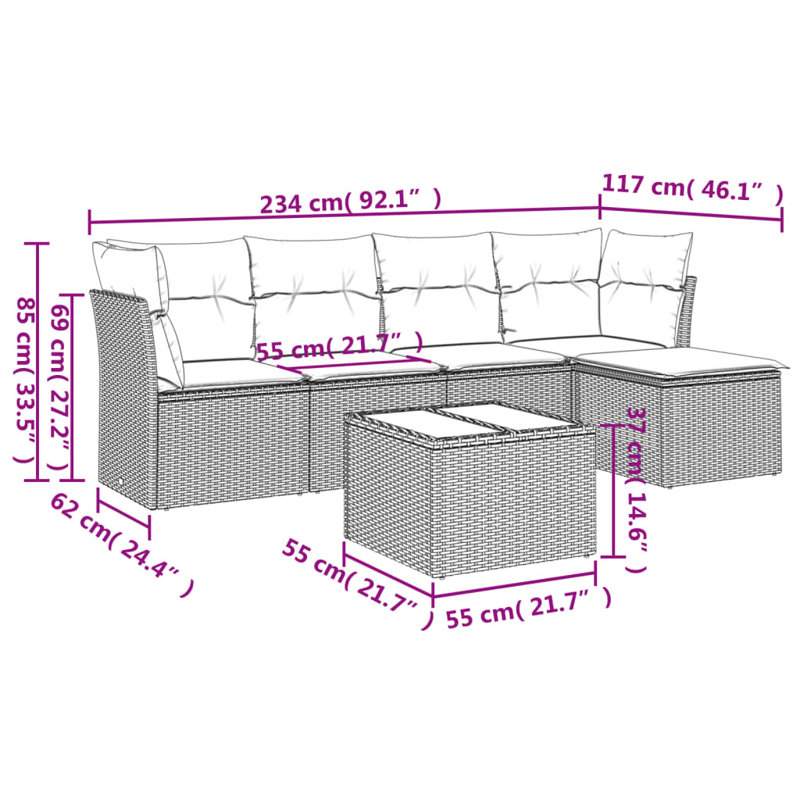 Vidaxl Garden Sofa Set