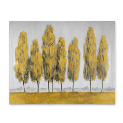 Napperon abstrait arbres jaunes - gris