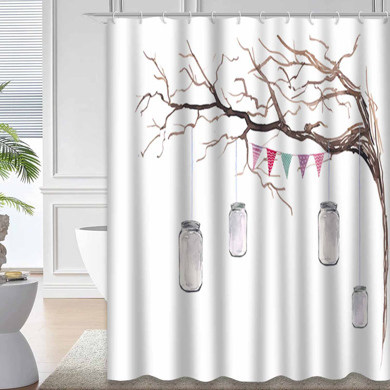 Rideau de douche imperméable avec 12 crochets, L 72 po x l 84 po