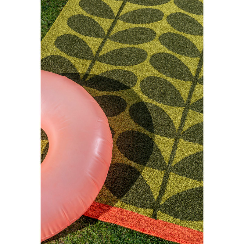 Solid Stem Hand Tufted Floral Area Rug, Rectangle 5'3" x 7'7"
