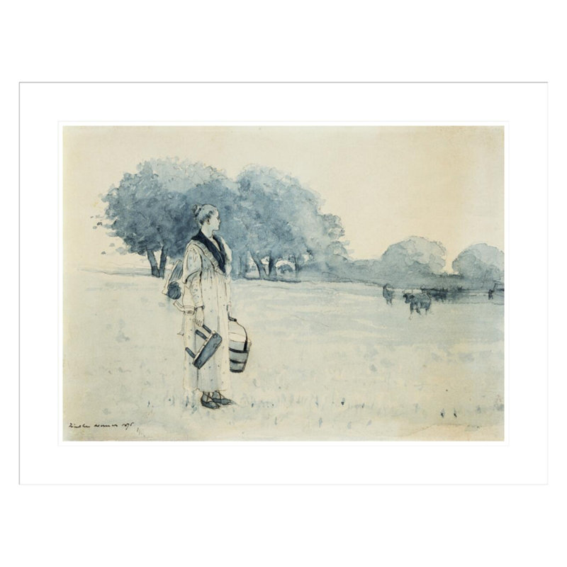 «Milkmaid» par Winslow Homer - impression giclée encadrée, H 22,94 po x l 29,5 po