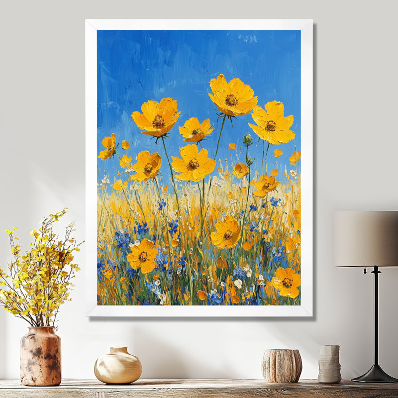 Beadnell - Floral Canvas Prints, H 20 po x l 12 po, Reproduction encadrée sans passe-partout, Blanc