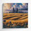 États-Unis, Illinois, art mural sur toile mauve-327290434