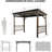 Hardtop Grill Gazebo, Outdoor BBQ Gazebo With 2 Side Shelves And Sloping Galvanized Steel Roof, Metal Permanent Grill Canopy With Ceiling Hooks For Patio, Lawn, Backyard, Deck-111463147