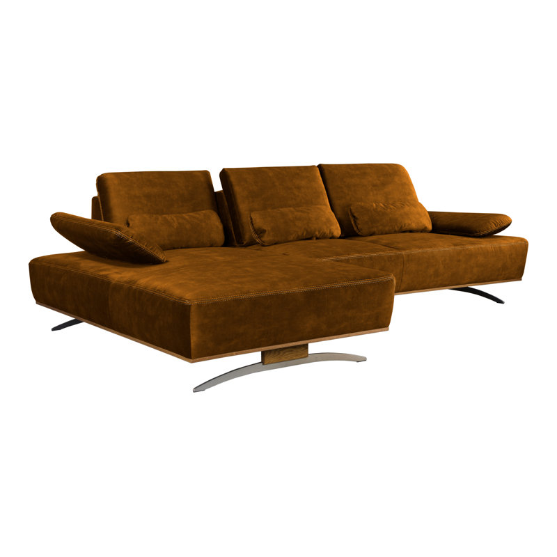 Aunye 4 Seater Sofa & Chaise, Gold, Left Hand Facing