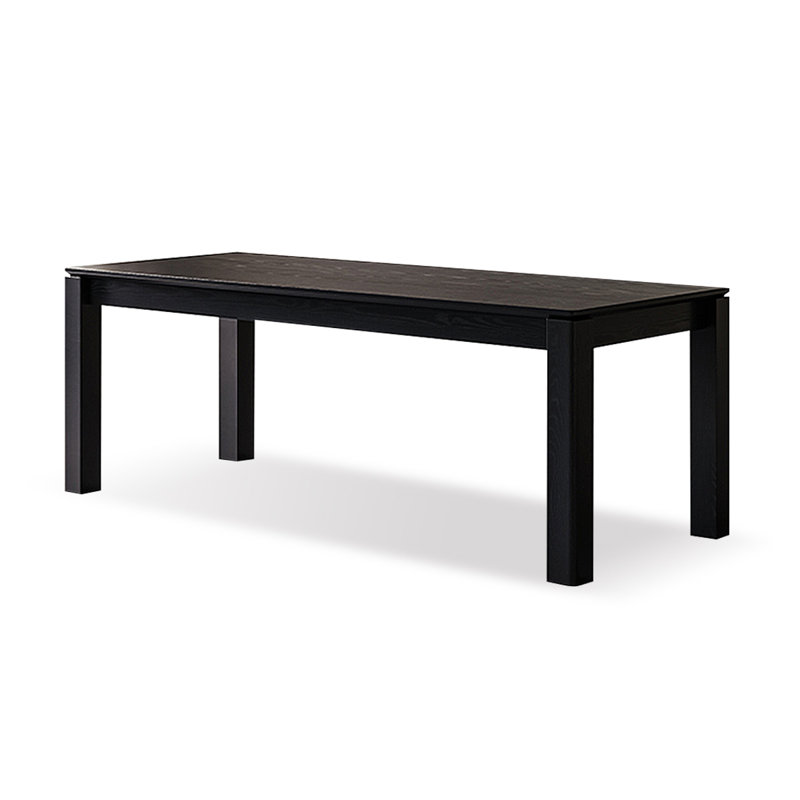 Table de salle à manger rectangulaire noire, H 29,53 po x L 94,49 po x l 39,37 po