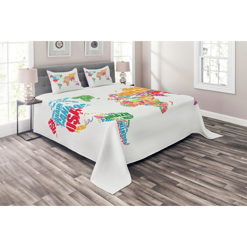 Polyester Coverlet, King Bedspread + 2 Shams